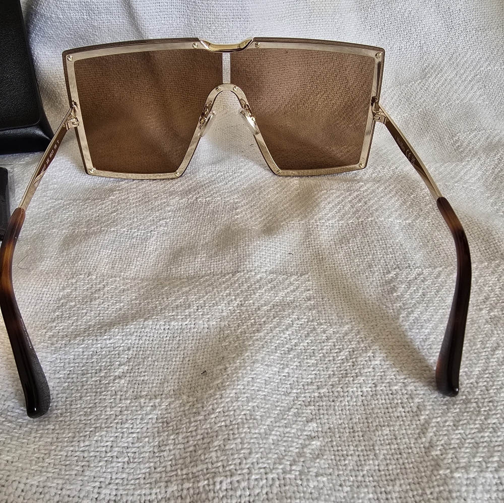 MaxMara Oversized Square Brown Sunglasses MM0117 NEW With case - Picture 9 of 10